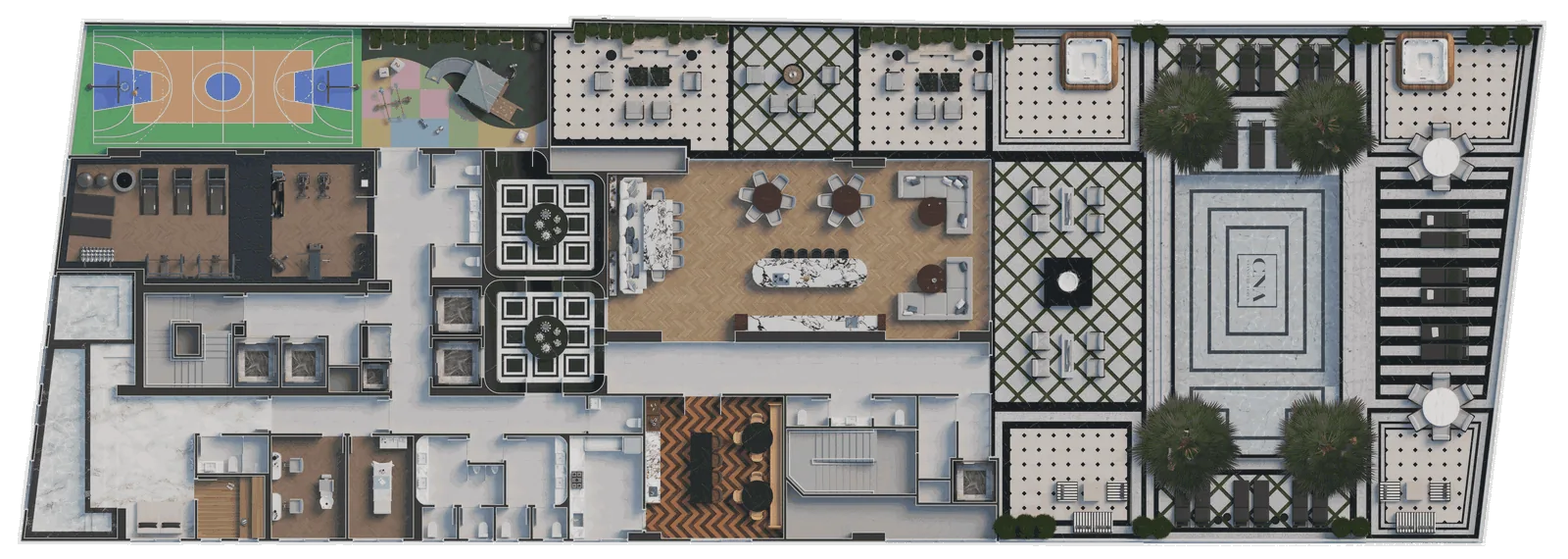 Planta humanizada de pavimento do Grand Luxury CNA
