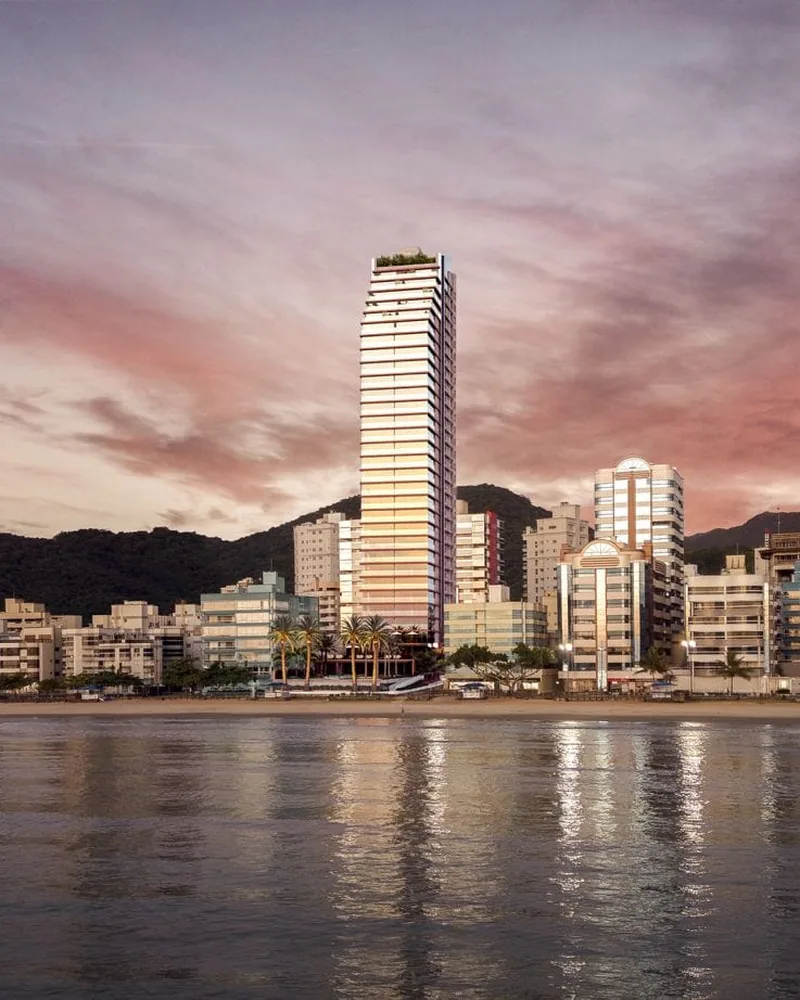 Perspectiva de empreendimento novo na orla de Itapema